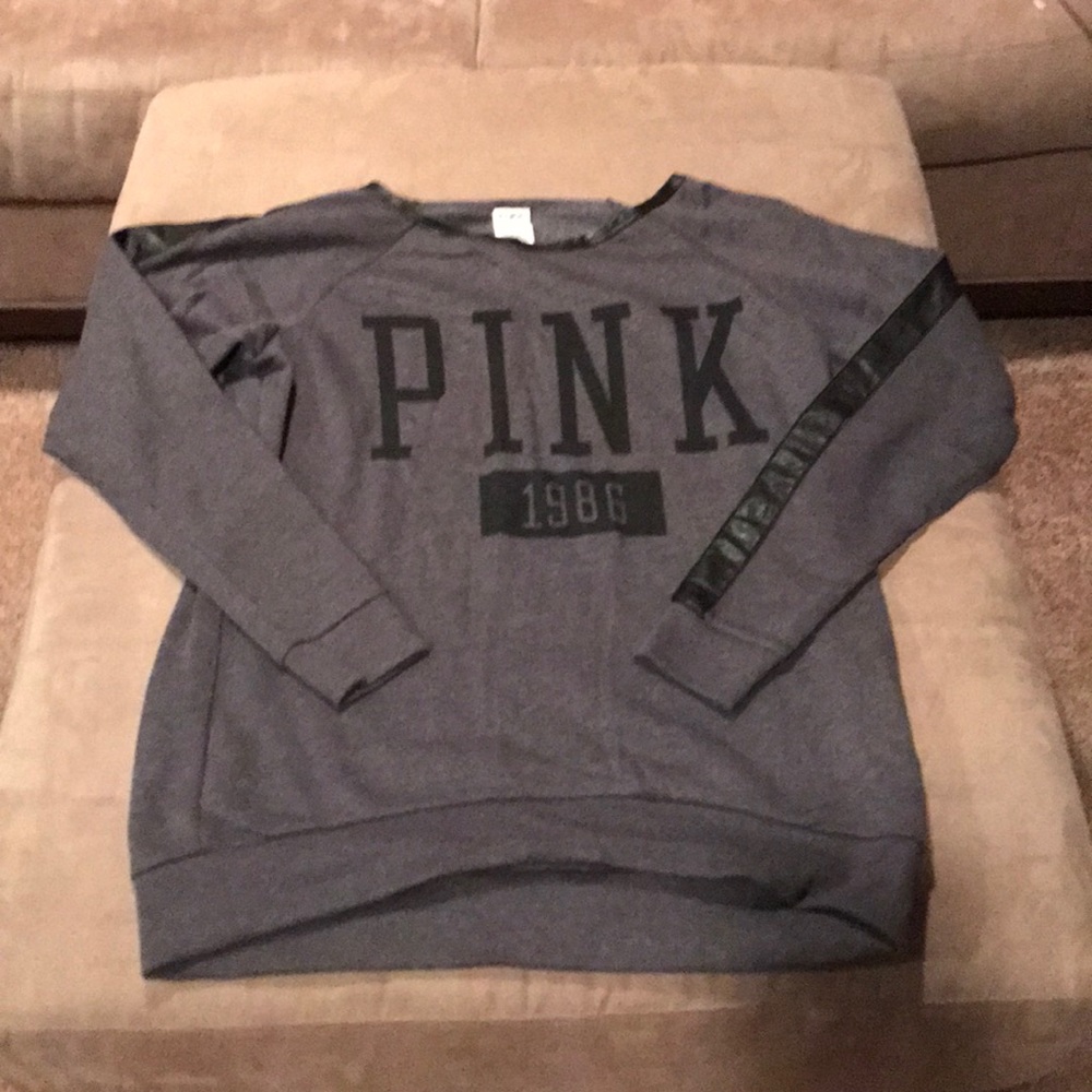 PINK pull over with faux leather